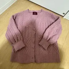 ジェラートピケ バレンタイン ハート ニット カーディガン ピンク スフレ