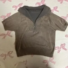 ANAP ハーフジップピンク＆グレーニット Fサイズ