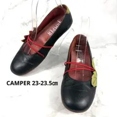 CAMPER ツインズ レザー 花 フラットシューズ 23-23.5のサムネイル