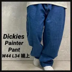 ディッキーズ　ペインターパンツ　デニム　ジーンズ　ブルー　古着W44 L34裾上