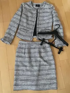 【クリアインプレッション】フォーマル用 ツイード ジャケット スカート スーツ
