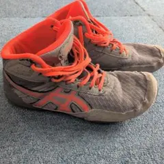 ASICS ボクシングシューズ グレー/オレンジ 22.5cm