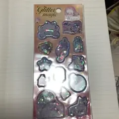 glitter magicシリーズ③ ネコ、水入り、ビーズ、グリッター入りシール