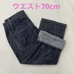 インディゴ デニム ワークパンツ ストライプ裏地のサムネイル