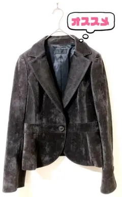 ゆみ様 美品　ICB テーラードジャケット　ベロア調 グレー　M