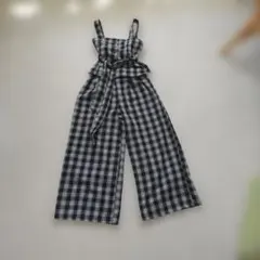 チェック柄スリーブレス　セットアップ