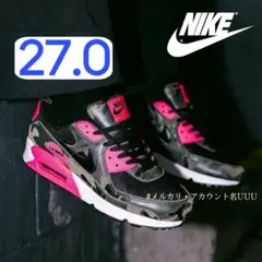 【新品27cm】NIKE｜エアマックス 90｜ブラック/ピンク/カモフラ柄