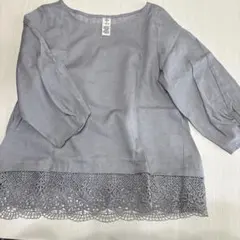 LBC グレー M 七分袖 シャツ・ブラウス　レース