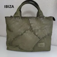 IBIZA　モスグリーン レザー トートバッグ