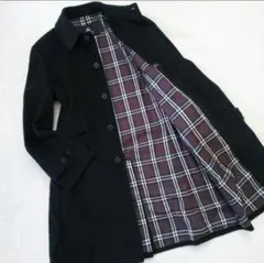 【極美品 M】バーバリーブラックレーベル 幻の 最高級 カシミヤ入 ウールコート