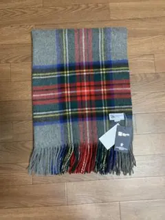 大判ジョンストンズ カシミヤ 100%マフラー ストール グレースチュワート