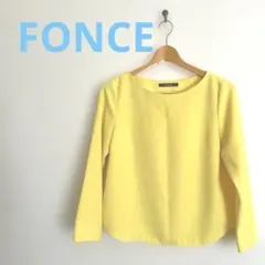 FONCE フォンセ　イエロー ラウンドネック 長袖ブラウス　バックボタンのサムネイル