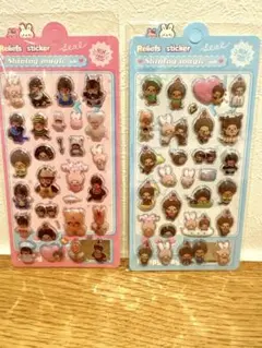 ぷくぷくシール２枚セット（ボンボンドロップ モンチッチ 好きさんへ）