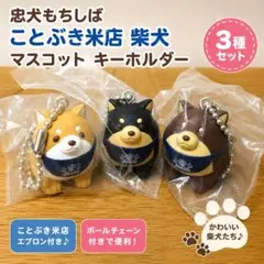 新品 忠犬もちしば ことぶき米店 柴犬 マスコット キーホルダー 3種セットのサムネイル