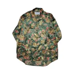 【美品】 マクバドロス 総柄 とろみ感 サラサラ 長袖シャツ 230899