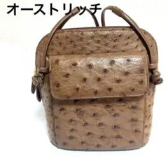 オーストリッチ　ショルダーバック　ブラウン