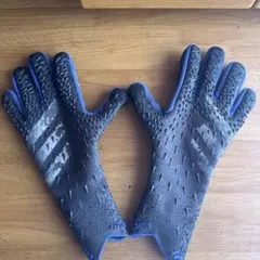 サッカー・フットサル用キーパーグローブ 黒/青　9号