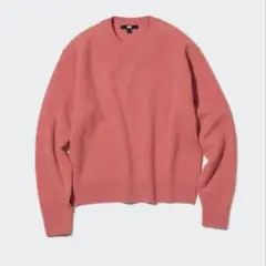 ユニクロUNIQLOプレミアムラムウール クルーネックセーター Lサイズ ピンク