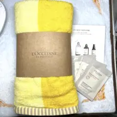 L'Occitane ノベルティイエロー バスタオル サンプル付き