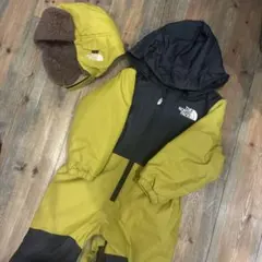 ノースフェイス スノーワンピース 90センチ オリーブイエロー　帽子セット