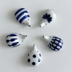波佐見焼　かわいい箸置き　5個セット　新品　ハリネズミ　オブジェ　人気のサムネイル
