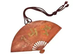 【 明治時代の木彫扇看板 】　空山　竹亭影　東久世通禧