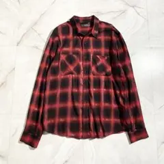 AMIRI チェック柄ネルシャツ Sサイズ　切りっぱなし　グランジ　アミリ AMIRI（アミリ） Shark Paint Check Shirt シャークペイント 長袖