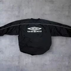 00s umbro 短丈　ドローコード　ナイロンピステ　白ステッチ　黒　L