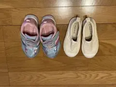キッズシューズセット✨水色スニーカーと白スリッポン