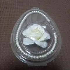 ホワイト パール ネックレスとコサージュセット