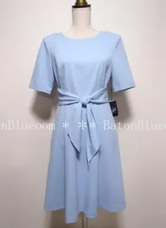 新品☆アドリアナパペル☆ブルー水色フィット＆フレアドレスワンピース☆ウェディング