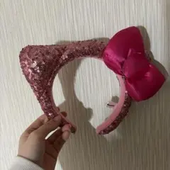 USJ ハローキティ カチューシャ ピンク スパンコール