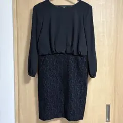 M-premierBLACK ひざ丈ワンピース 36 ブラック