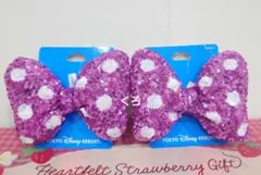 ミニー❤ヘアゴム❤スパンコール❤ピンク 2点♡ディズニー♡リボン❤ヘアポニー