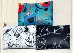 新品　スヌーピー　セサミストリート折りたたみ　大容量エコバッグ　3個セット