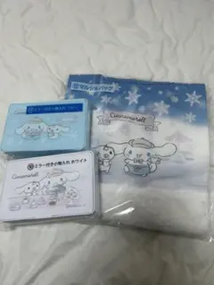 シナモロール 当たりくじマルシェバッグ・ミラー付き小物入れセット