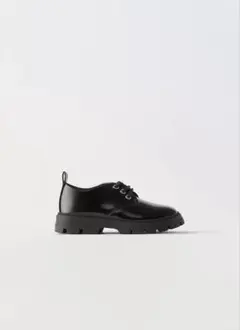 ZARA KIDS ハート ダービーシューズ ブラック 17センチ