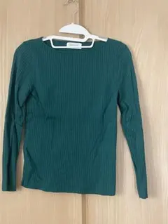 グリーンリブ長袖トップス 38/M オペークドットクリップ