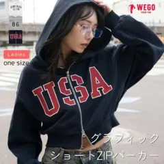 2026春新作WEGO USA パーカー one size ネイビー