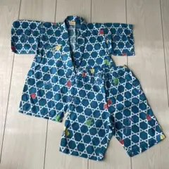 「美品 moujonjon甚平 100 カブトムシ柄 男の子 夏祭り」