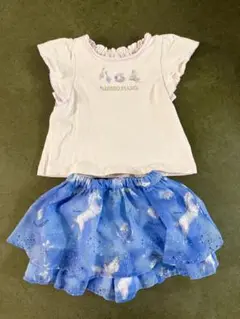 【美品】メゾピアノ キュロット Tシャツ セットアップ 80cm 星座柄 シェル