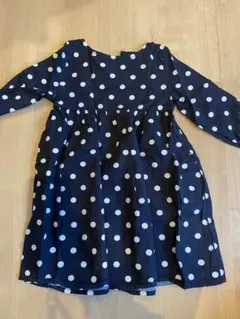 子供服100 PAIR MANON ネイビー ドット柄 長袖 トップス