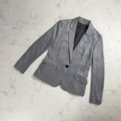 美品 INDIVI カジュアルテーラードジャケット 総裏 グレー サイズ7