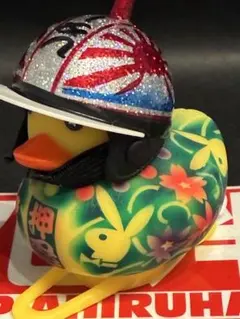 アヒル隊長 コルク半 仕様 ミニチュア ヘルメット 半キャップ バイク
