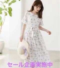 ✨セール企画✨トッコクローゼット　フラワーワンピース　ミディ丈ミモレ丈大人可愛い