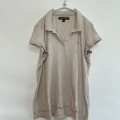 カルバンクラインジーンズ ポロシャツ L ベージュ CKロゴ レディース