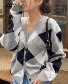 SHEIN アーガイル柄カーディガン