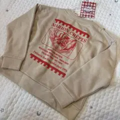 【新品未使用】130 マリオンクレープ 裏毛トレーナー ベージュ