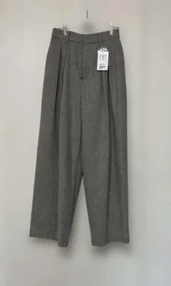 BEAUTY&YOUTH グレー ヘリンボーン ワイドパンツ