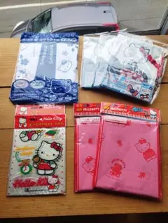 【希少・レトロ】ハローキティ 雑貨 8点セット てぬぐい ナップサック 他